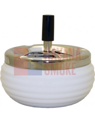 06026 Пепельница вращающаяся 125 мм белая ребристая - купить в интернет-магазине Havana Smoke