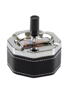 06031 Пепельница вращающаяся восьмигранная черная ПВХ - купить в интернет-магазине Havana Smoke