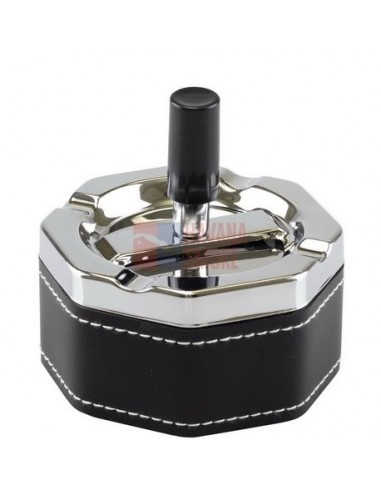 06031 Пепельница вращающаяся восьмигранная черная ПВХ - купить в интернет-магазине Havana Smoke