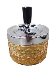 06102 Пепельница вращающаяся стекло янтарная 95 мм - купить в интернет-магазине Havana Smoke