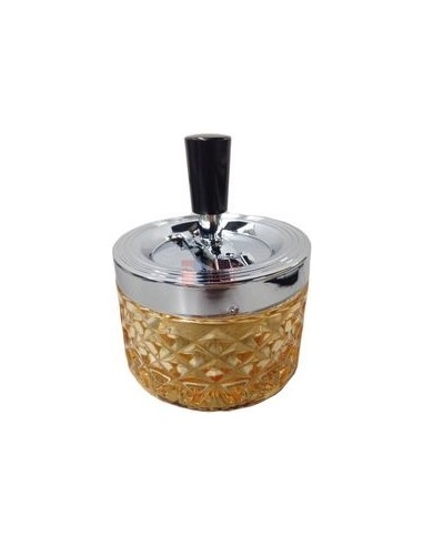 06102 Пепельница вращающаяся стекло янтарная 95 мм - купить в интернет-магазине Havana Smoke