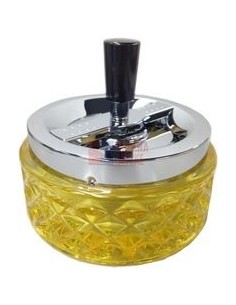06104 Пепельница вращающаяся стекло желтая 120 мм - купить в интернет-магазине Havana Smoke