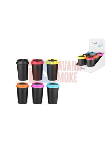 405140 Пепельница пластиковая д/авто 6 цветов (набор 6шт)