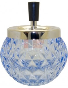 06107 Пепельница вращающаяся стекло голубая 120 мм - купить в интернет-магазине Havana Smoke