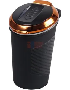 510905 Пепельница для автомобиля черная/карбон, со встроенной зажигалкой USB и подсветкой