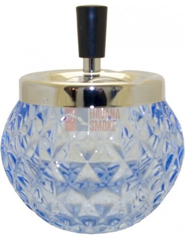 06107 Пепельница вращающаяся стекло голубая 120 мм - купить в интернет-магазине Havana Smoke