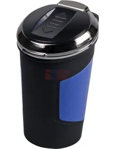 510906 Пепельница для автомобиля синяя/карбон, со встроенной зажигалкой USB и подсветкой