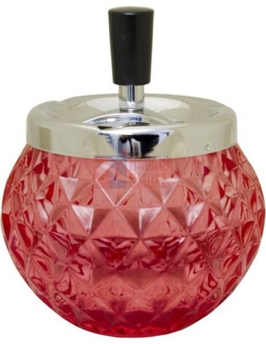 06109 Пепельница вращающаяся стекло красная 120 мм - купить в интернет-магазине Havana Smoke