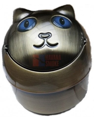 11505 Пепельница металлическая Кошка медная/синие глаза - купить в интернет-магазине Havana Smoke