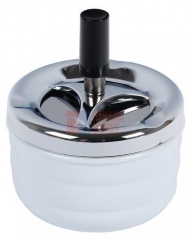 22315 Пепельница вращающаяся хром белая 95 мм *SUPERSALE* - купить в интернет-магазине Havana Smoke