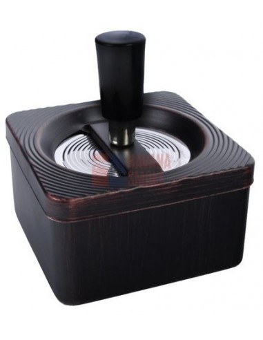 22335 Пепельница вращающаяся антик коричневая квадр 85 мм - купить в интернет-магазине Havana Smoke