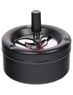 22339 Пепельница вращающаяся хром черная матовая 110 мм - купить в интернет-магазине Havana Smoke