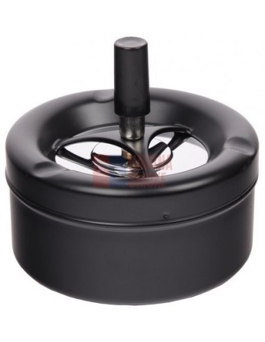 22339 Пепельница вращающаяся хром черная матовая 110 мм - купить в интернет-магазине Havana Smoke