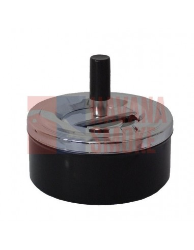 22341 Пепельница вращающаяся хром/черная 120 мм - купить в интернет-магазине Havana Smoke