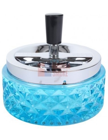 22358 Пепельница вращающаяся стекло голубая 115 мм - купить в интернет-магазине Havana Smoke