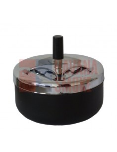 22373 Пепельница вращающаяся хром/черная 130 мм - купить в интернет-магазине Havana Smoke