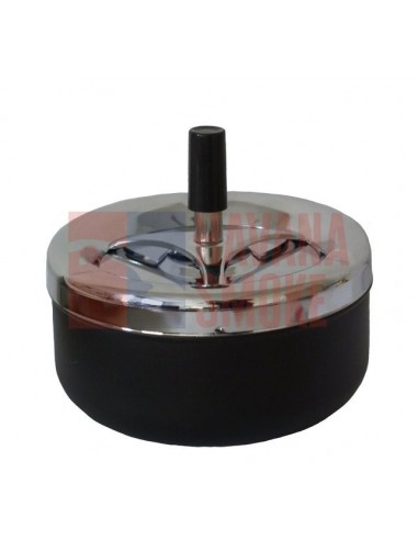 22373 Пепельница вращающаяся хром/черная 130 мм - купить в интернет-магазине Havana Smoke