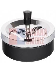 22388 Пепельница вращающаяся хром черная матовая 140 мм - купить в интернет-магазине Havana Smoke