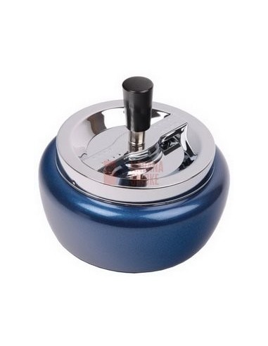 22392 Пепельница вращающаяся хром/голубой металлик 130 мм - купить в интернет-магазине Havana Smoke