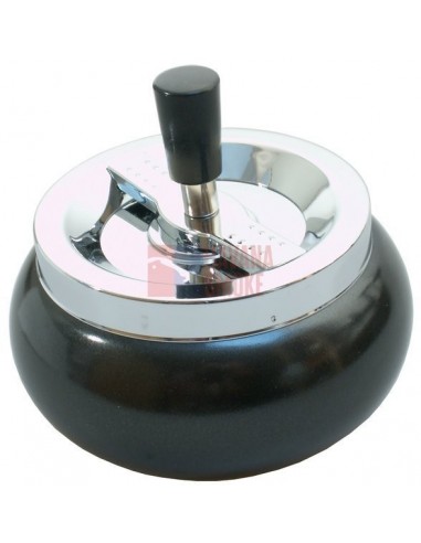 22393 Пепельница вращающаяся хром/черная металлик 130 мм - купить в интернет-магазине Havana Smoke