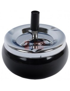 22401 Пепельница вращающаяся черная/матовый хром 110мм - купить в интернет-магазине Havana Smoke
