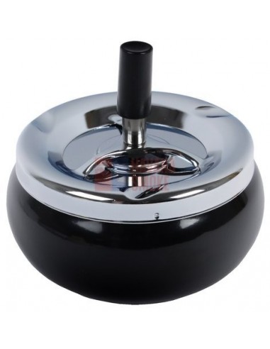 22401 Пепельница вращающаяся черная/матовый хром 110мм - купить в интернет-магазине Havana Smoke