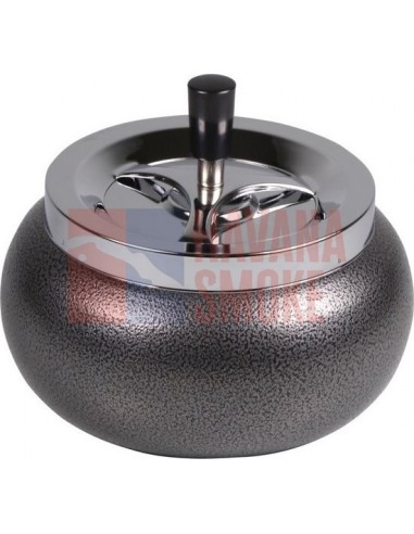 504843 Пепельница вращающаяся Jumbo круглая хром/серая 17х10,5 см - купить в интернет-магазине Havana Smoke