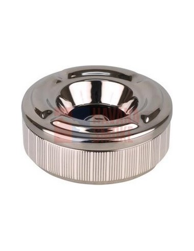 512113 Пепельница настольная керамическая хром/сильвер полоски, 12 см, высота 5см - купить в интернет-магазине Havana Smoke