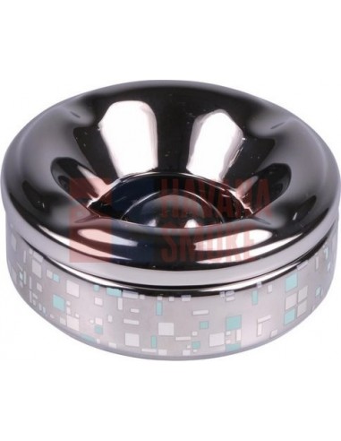 512121 Пепельница настольная керамическая круглая хром/мозаика,12 см, высота 5см - купить в интернет-магазине Havana Smoke