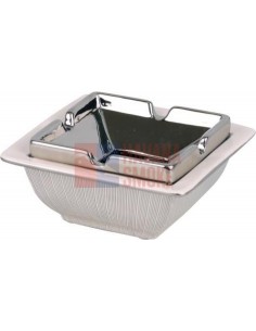 512141 Пепельница настольная керамическая белый/серебристый декор, 12,5 см, высота 5см - купить в интернет-магазине Havana Smoke