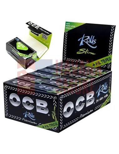 Сигаретная бумага OCB ROLLS Slim Premium в рулонах + 40 БУМ.ФИЛЬТР. 24шт(44 х 4000) OCBRSLPTIP/10/24