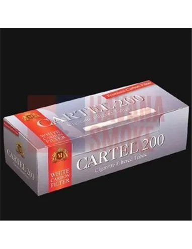 Сигаретные гильзы CARTEL CARBON WHITE (угольный фильтр) (5пач x 200шт)