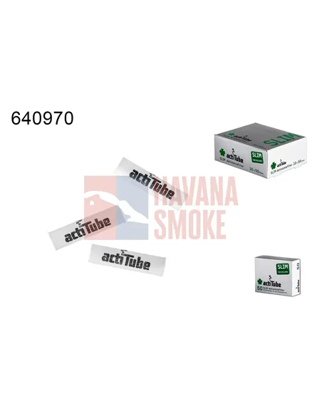 64097A Фильтры для самокруток угольные Acti Tube Slim 50шт 6,9