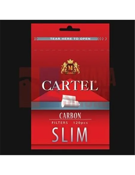 Сигаретные фильтры CARTEL SLIM CARBON (угольный) (10пач x 120шт)