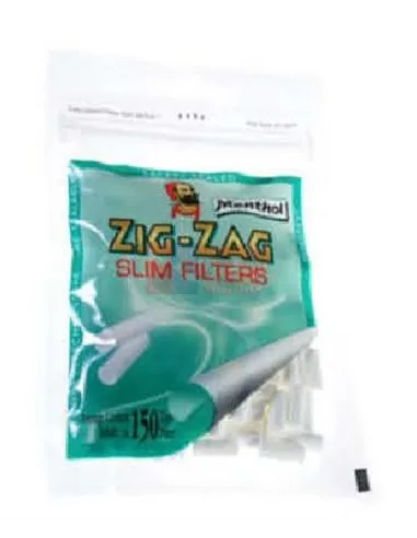 Сигаретные фильтры ZIG-ZAG SLIM menthol (10пач x150шт) BFZZSM12/10/150
