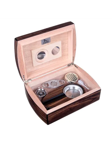 Хьюмидор Lubinski с подарочным набором на 30 сигар, Орех матовый QB206