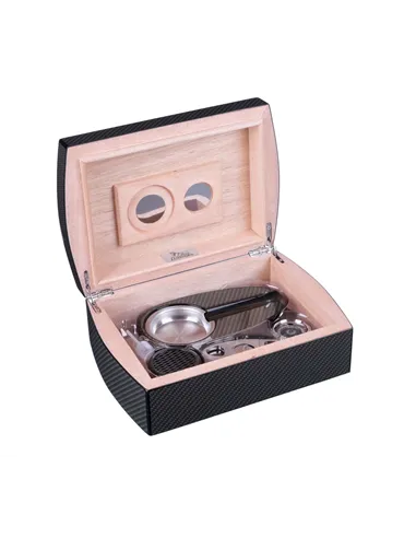 Хьюмидор Lubinski с подарочным набором на 30 сигар, Карбон QB305