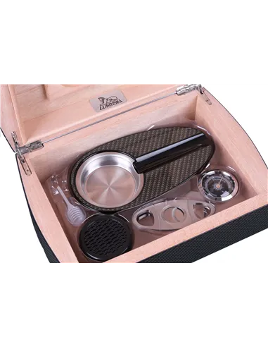 Хьюмидор Lubinski с подарочным набором на 30 сигар, Карбон QB305