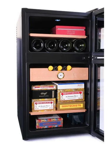 Электронный двухкамерный хьюмидор-холодильник Howard Miller на 400-600 сигар и 8 бутылок вина 810-069