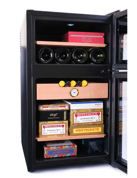 Электронный двухкамерный хьюмидор-холодильник Howard Miller на 400-600 сигар и 8 бутылок вина 810-069