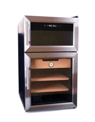 Электронный двухкамерный хьюмидор-холодильник Howard Miller на 400-600 сигар и 8 бутылок вина 810-069