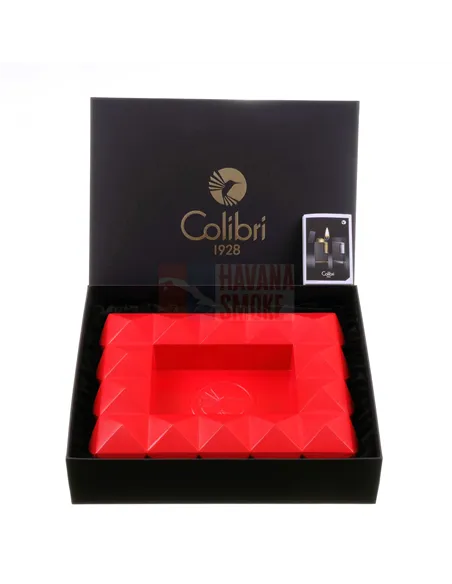 Пепельница Colibri Quasar на 8 сигар, Красный лак AT100T4