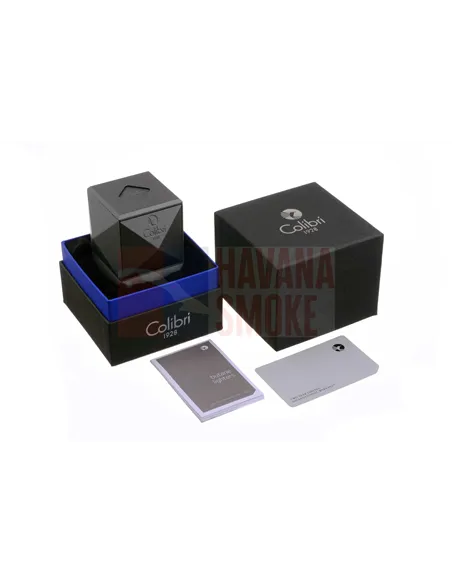 Зажигалка настольная Colibri Quasar, тройное турбопламя, Черный лак-LI710T1