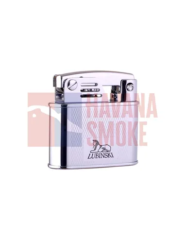 Зажигалка Lubinski "Бассано", кремневая, серебристая в рубчик