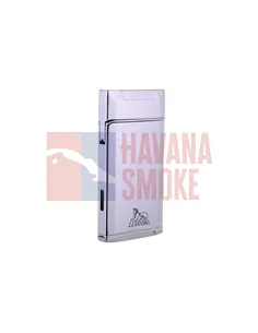 Зажигалка сигарная Lubinski "Турин" турбо с пробойником, серебристая в рубчик