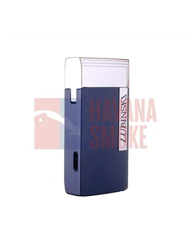 Зажигалка сигарная Lubinski "Тиволи" турбо с гильотиной, синий металлик