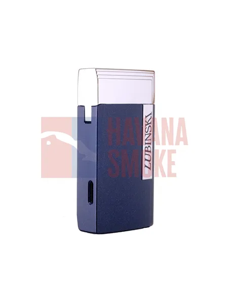 Зажигалка сигарная Lubinski "Тиволи" турбо с гильотиной, синий металлик