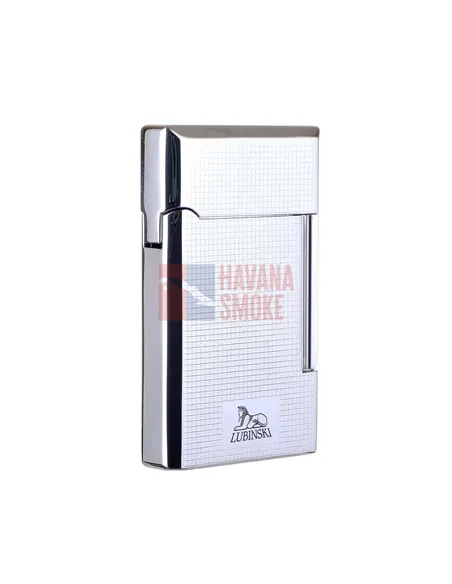 Зажигалка трубочная Lubinski Сполето, кремневая, серебристая в квадратик