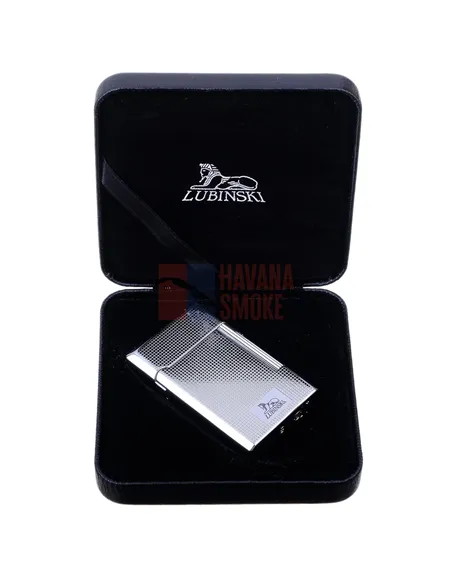 Зажигалка трубочная Lubinski Сполето, кремневая, серебристая в квадратик