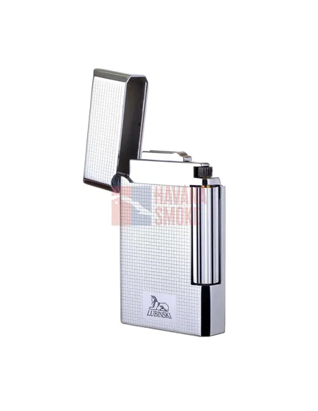 Зажигалка трубочная Lubinski Сполето, кремневая, серебристая в квадратик